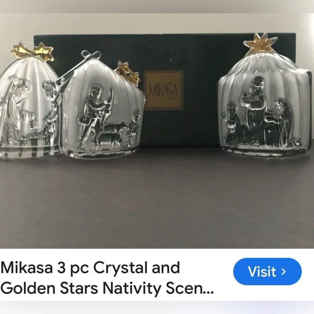 Glass Nativity Scene Candle Holder by Mishka